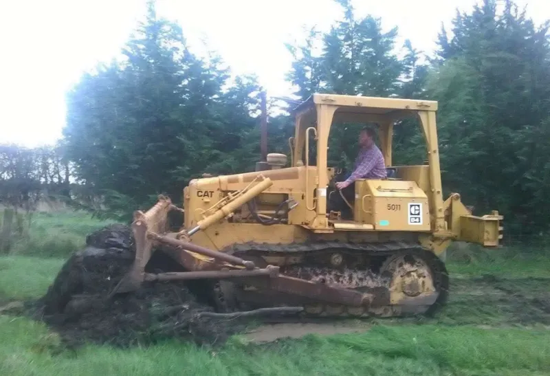 A 1987 Caterpillar D4E bulldozer, registered for Easter 2027.